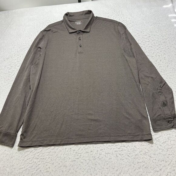 UNTUCKit Other - UNTUCKit Men's XXL Long Sleeve Polo Brown Collared Button Up Cotton Shirt